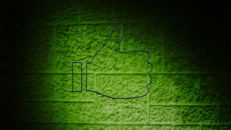 thumbs down neon sign on brick wall 4k