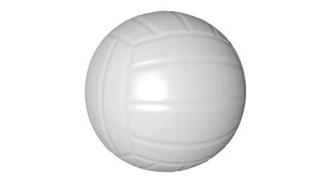 spinning volleyball ball on white background. 3d animation