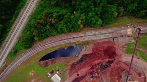 drone view of brent, alabama chip mill company: aerial views of industrial operations