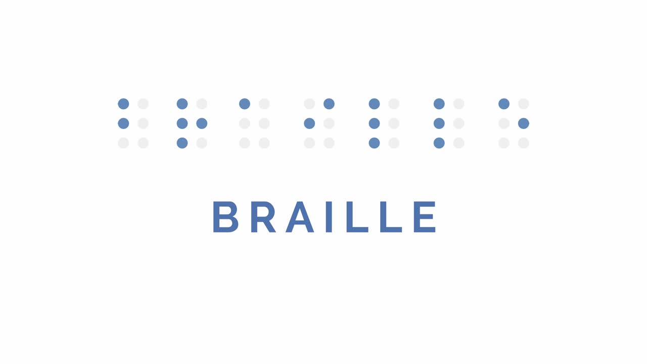 Braille blind writing system animation typography
