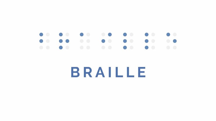 Braille blind writing system animation typography