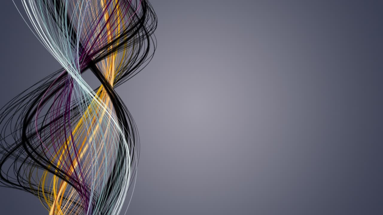 animación fantástica con objeto de onda de rayas en cámara lenta y espacio para texto, 4096x2304 bucle 4k