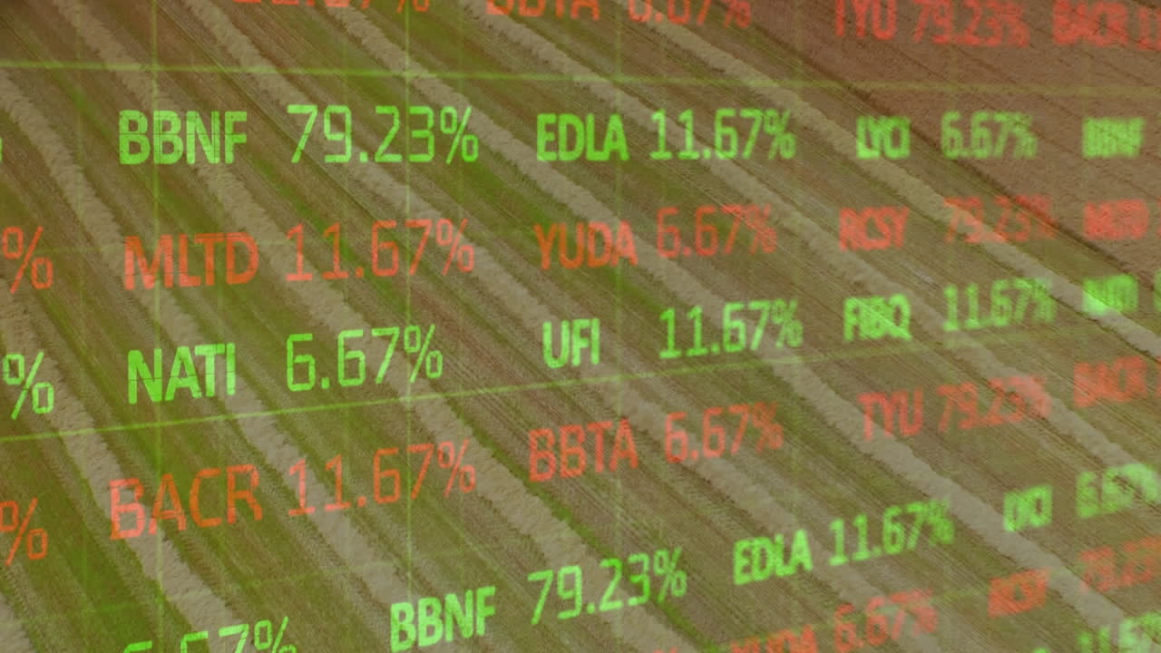 그리드 및 농업 분야에 대한 금융 데이터 처리 애니메이션