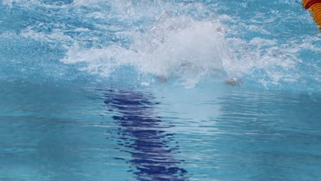 athlete executing butterfly stroke during competitive swim