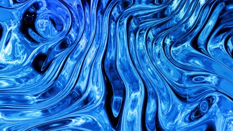 looped abstract liquid background with wavy sparkling pattern on shiny glossy surface. viscous blue fluid like surface of foil or brilliant glass. beautiful creative festive backdrop. simple bright bg