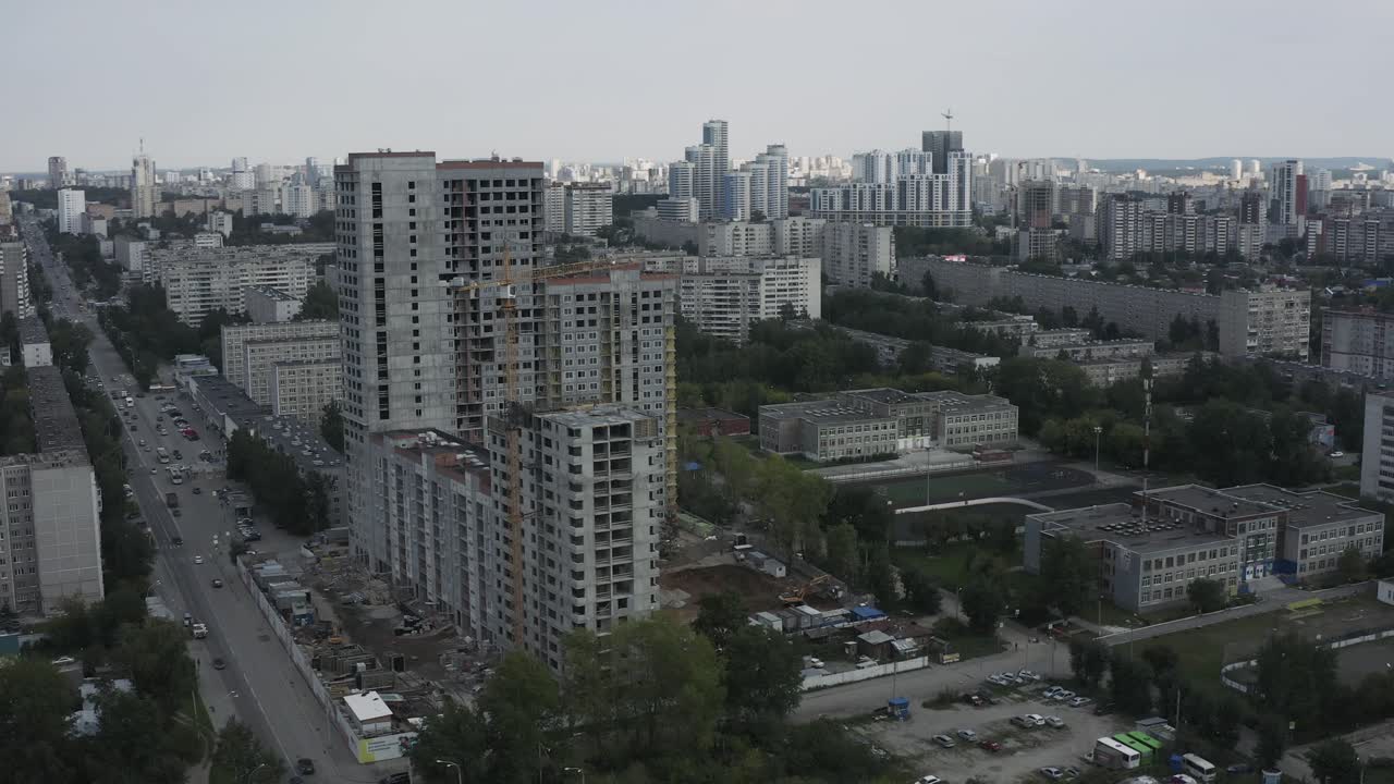 vista aérea del sitio de construcción de la ciudad