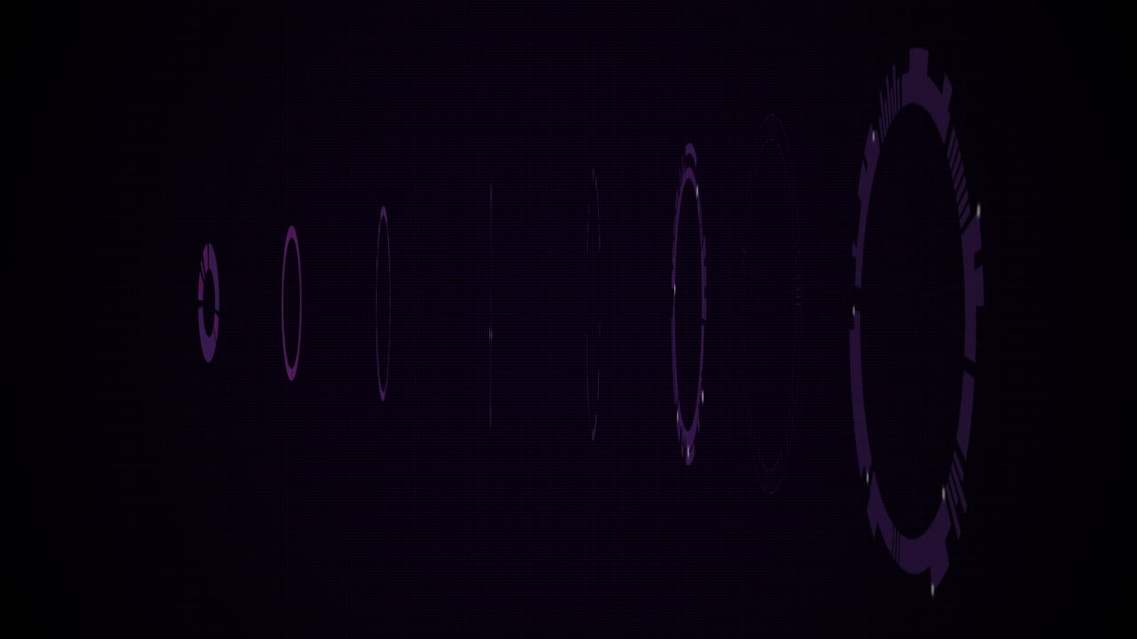 animación de círculos en movimiento con puntos de luz sobre fondo negro