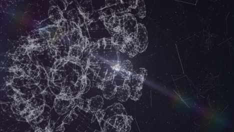 animación de la red de conexiones con el cerebro humano y el globo
