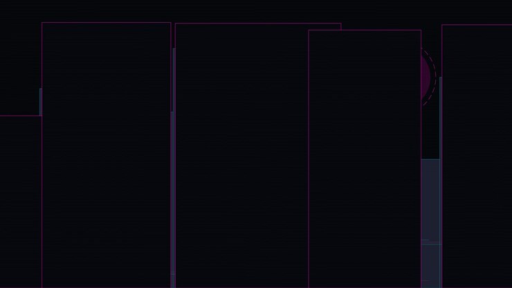 Animação abstrata de gráfico de barras digital com contornos neon