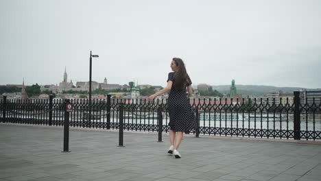 woman walking in budapest