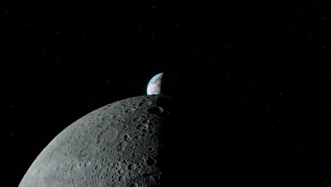 earth rise above the moon