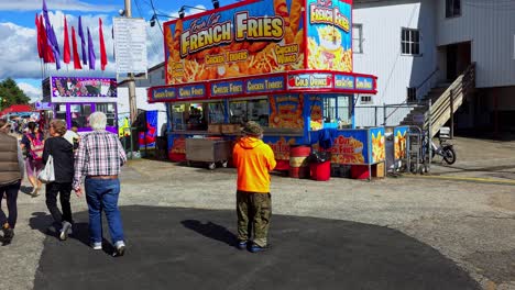 A french fry stand at the Cumberland Fair near Portland, Maine