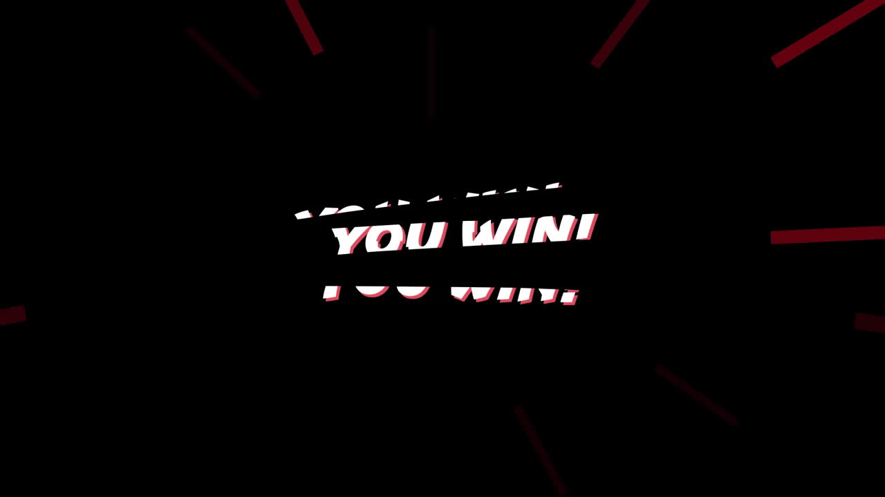 검은 바탕에 빨간 빛 ⁇ 로 텍스트를 이기는 애니메이션