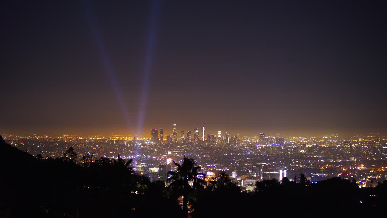 Stunning Night View of Los Angeles Skyline