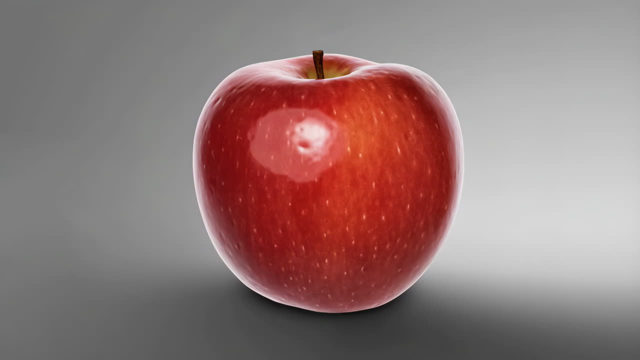 Red Apple on Gray Background