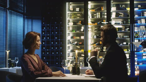 elegant couple in a fancy restaurant