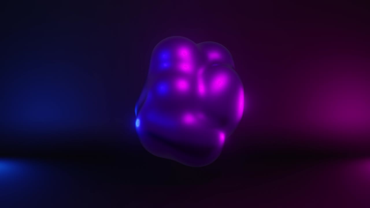 abstract morphing fluido blob pulsante. colores de neón brillantes. gráfico de neón moderno. fondo de música. renderización en 3d.