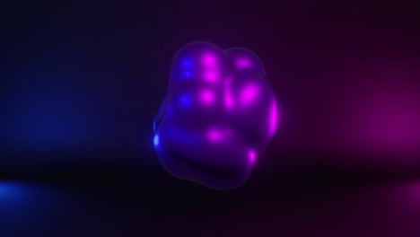 abstract morphing fluid blob pulsating. bright neon colors. modern neon graphic. music background. 3d rendering.