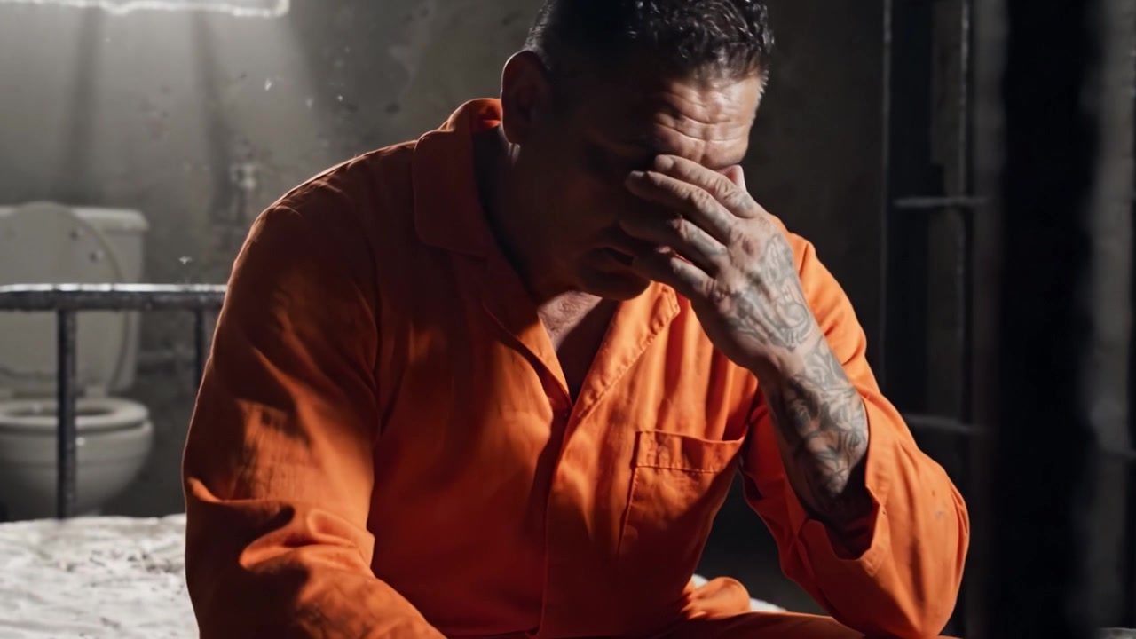 Reflecting on Confinement: A Somber Journey of Incarceration Captured in Two Powerful Moments of an Inmate's Contemplation and Resilience Behind Bars.