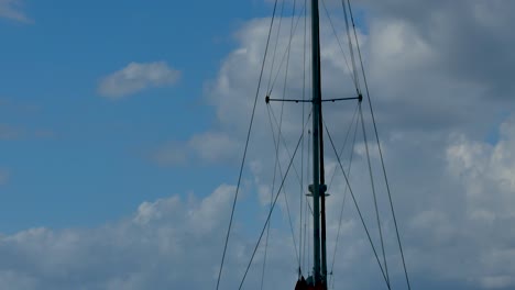 a shot of a mast with lowered sail