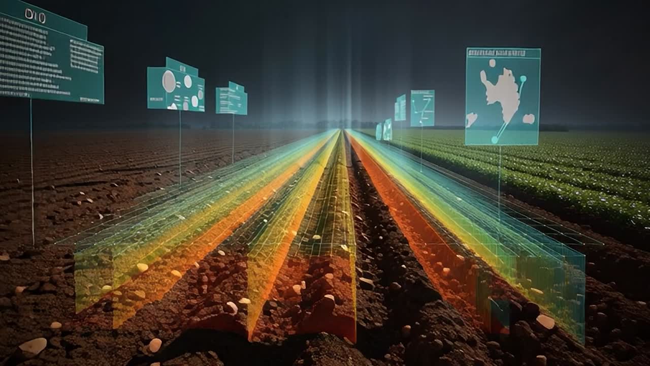 Digital landscape showcasing technology applied to agriculture