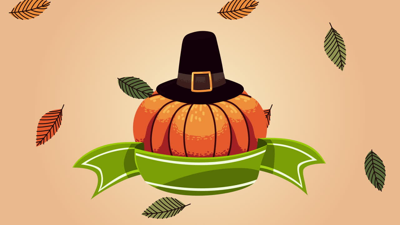 animación de la temporada de otoño de las verduras de calabaza