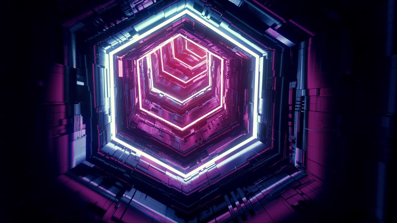 vuelo en abstracto túnel de ciencia ficción bucle sin costuras. vj futurista para video musical