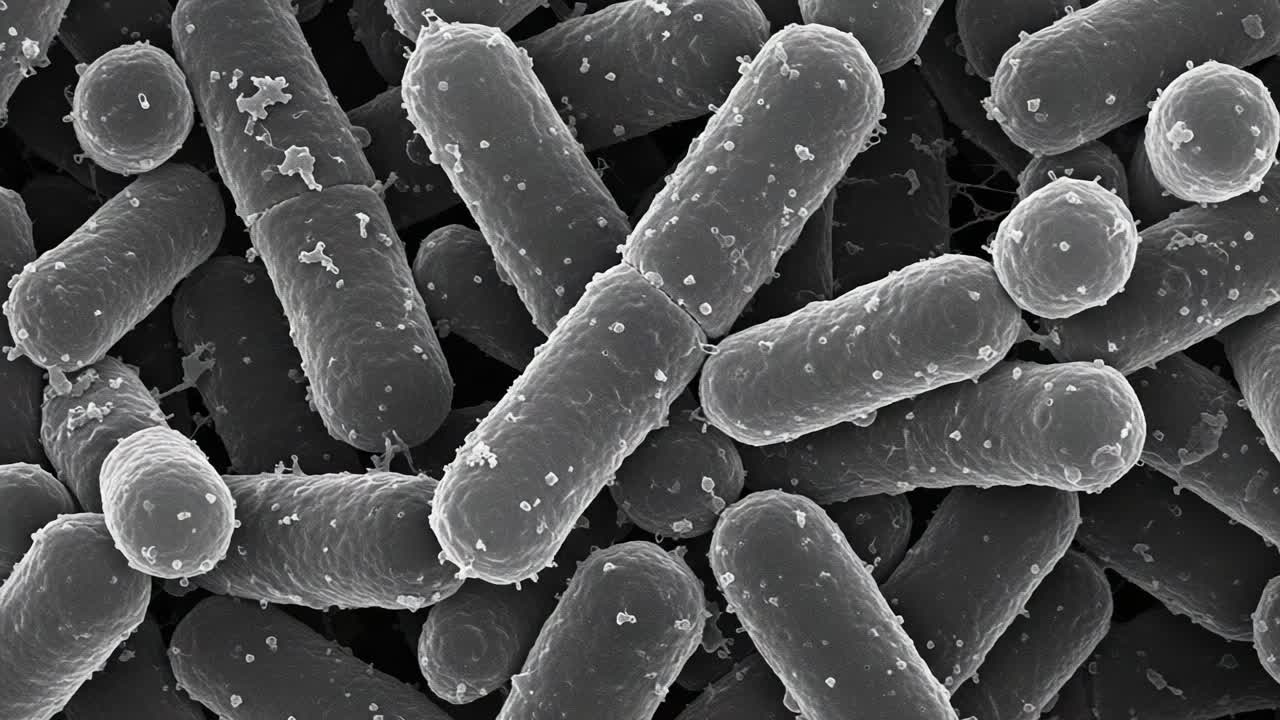 Detailed Microscopic View of Bacteria: An Intricate Examination of Microbial Life Under High Magnification Showcasing Their Unique Structures and Characteristics