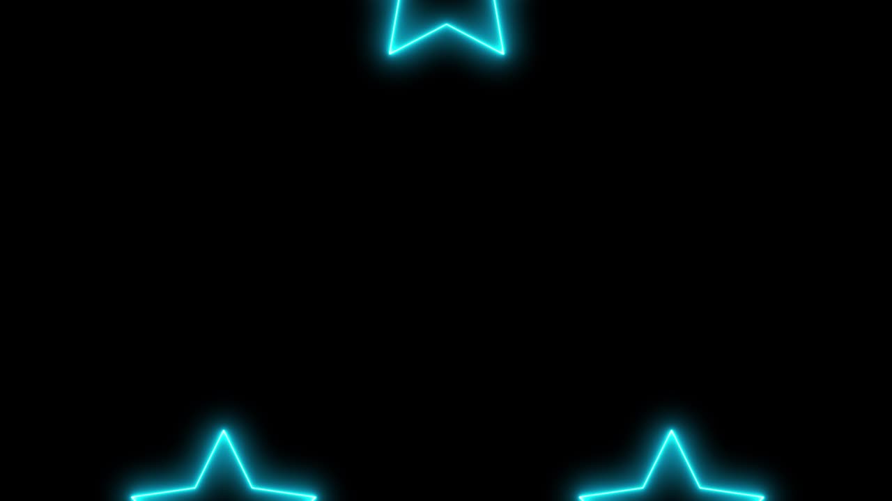 Light blue star neon glowing animation motion graphics