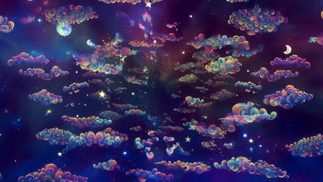 colorful dreamy clouds and stars in the galaxy