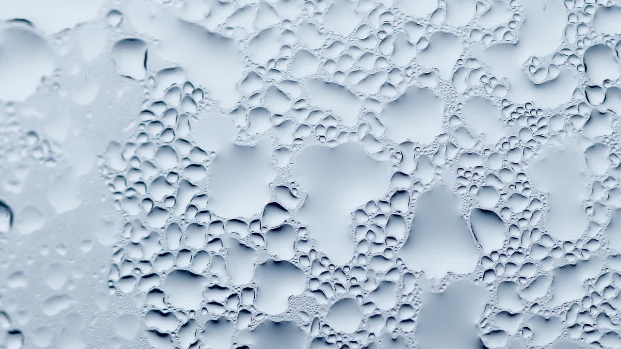 표면에 있는 물방울의 매크로 사진