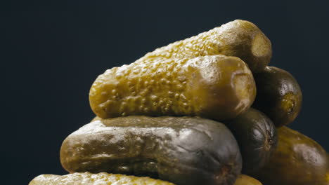pickled cucumbers stacked