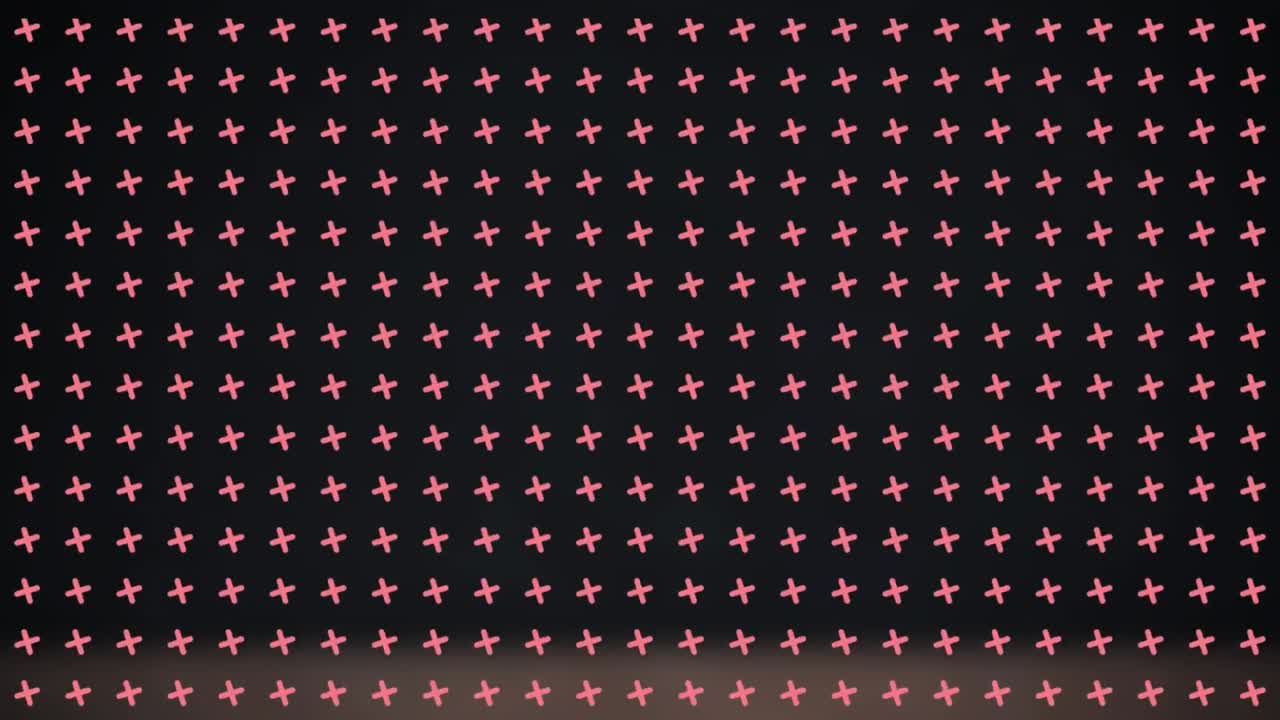 Animation of shapes over black background