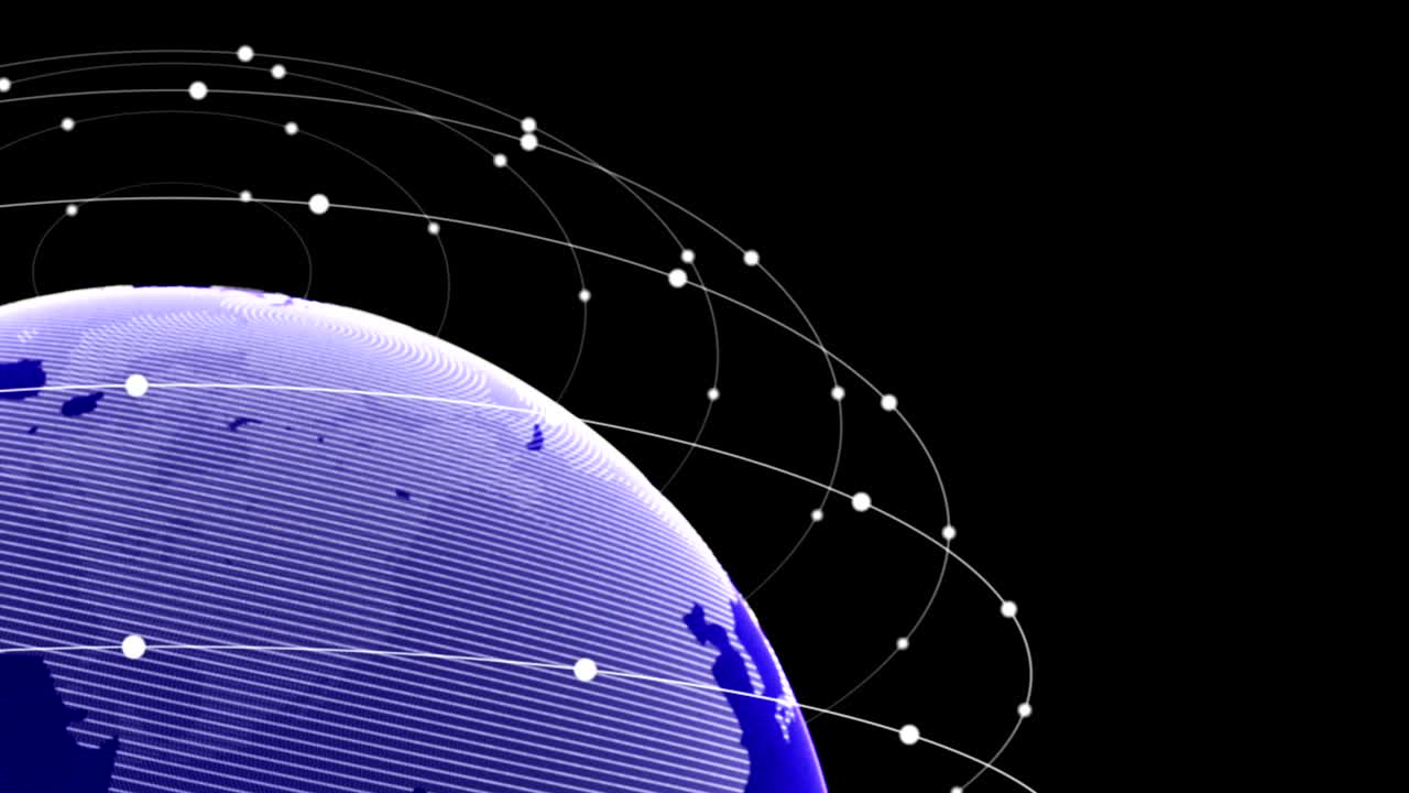 Earth, Connection Network Concept Animation, Zoom In \ Zoom out, Rendering, Background, Loop