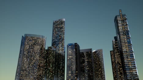 rascacielos de la ciudad por la noche