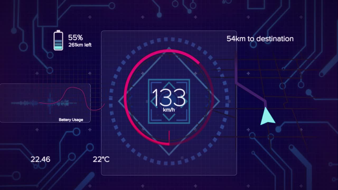 Animation of financial data processing over computer circuit board
