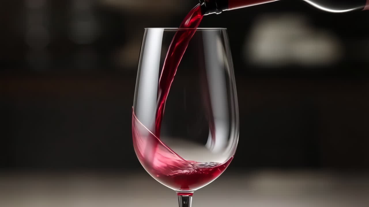 Rødvin hældes i et glas