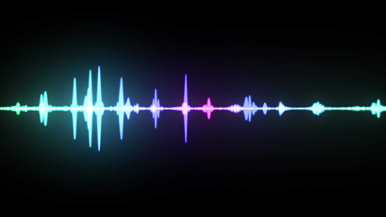 다채로운 파동 형태 스트럼, 음성 녹음 상상, 인공 지능, 원활한 루프 4k 애니메이션