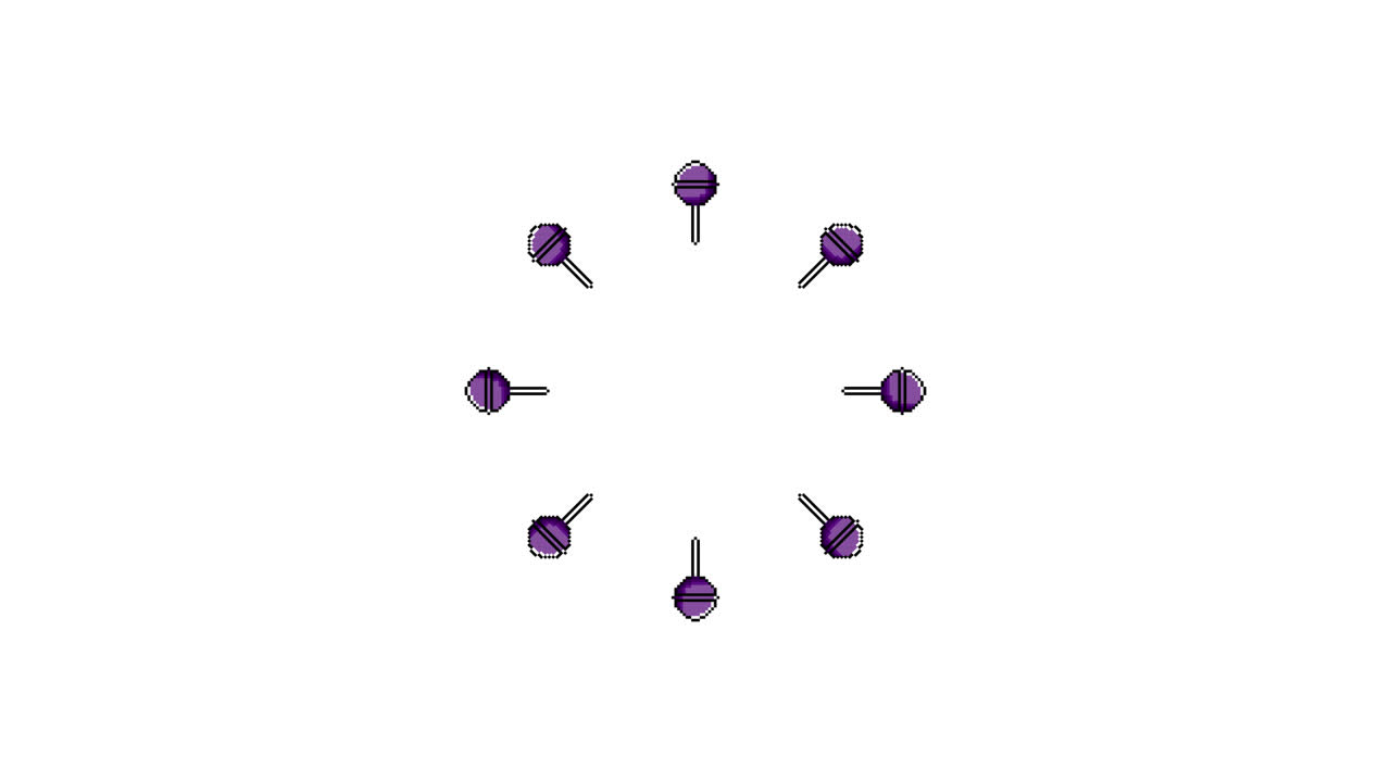 Pixel Art Lolipop ball Spinning Animated Overlay Transparent 30fps (7)