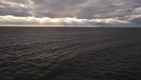 expansive view of the open water at dusk