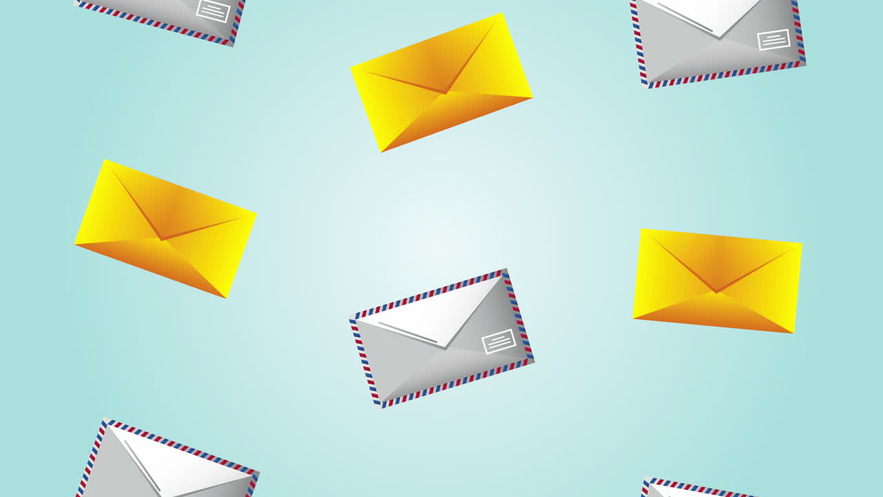 animación del servicio postal con sobres