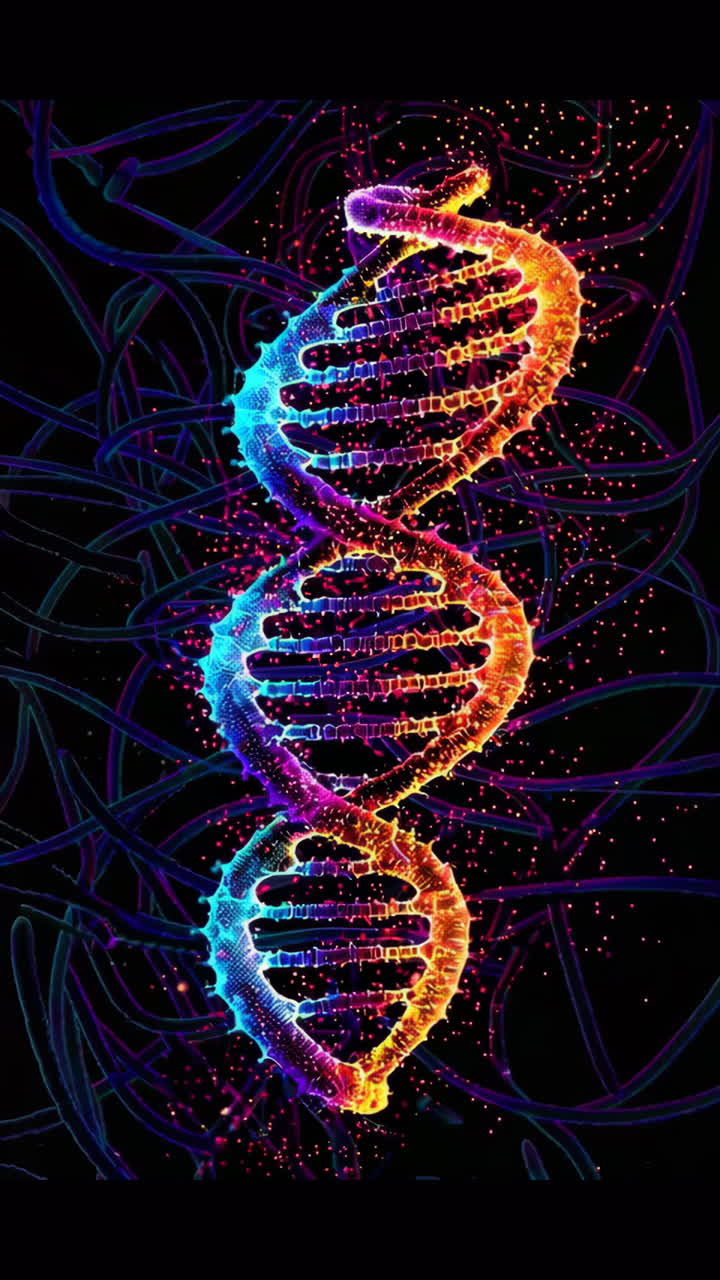 Colorful 3D DNA Double Helix