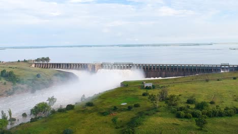 dam sluice gates overflowing - vaal dam south africa