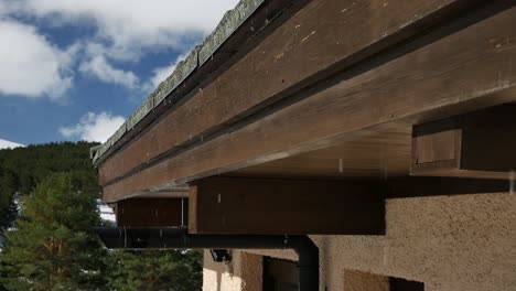 Water-dripping-from-a-roof-in-the-mountain