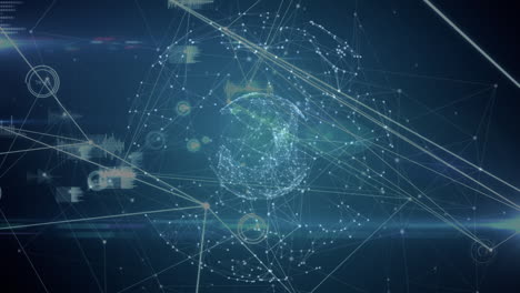 animation of network of connections on blue background