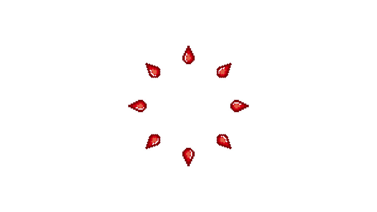 Pixel Art Mini Drop Spinning Circle Animated Overlay Transparent 30fps (4)