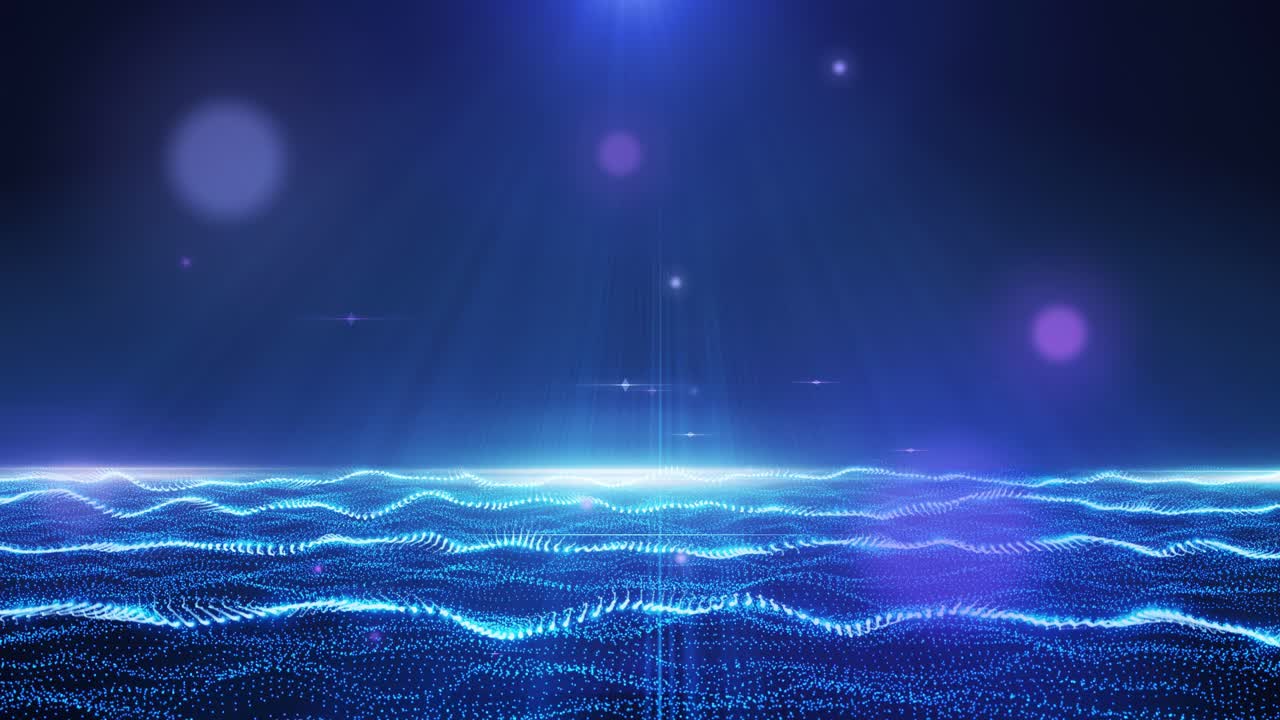 Abstract Glowing Blue Wave Background