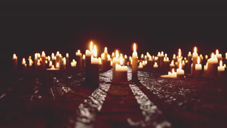 abundance of candles on table