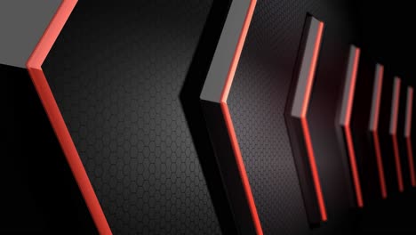 abstract geometric arrows on a hexagonal pattern