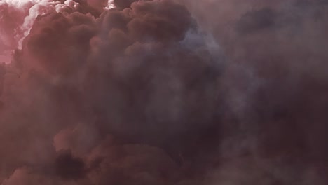 orange clouds and thuderstorms in sky